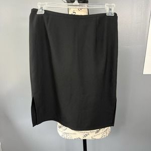 Vintage Catalyst black high waisted mini skirt with slit and zipper